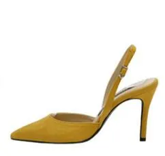 2020 Hot Sale Shoes Woman Thin High Heels Point Toe Slingbacks Solid Flock Office Ladies Work Sexy Dress Sandals Wedding Heels