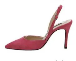2020 Hot Sale Shoes Woman Thin High Heels Point Toe Slingbacks Solid Flock Office Ladies Work Sexy Dress Sandals Wedding Heels