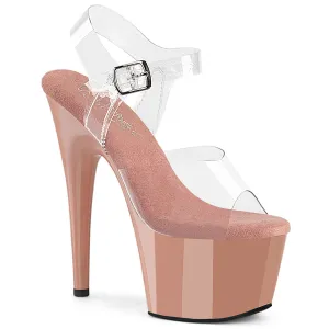 7 Inch Heel ADORE-708 Clear Blush