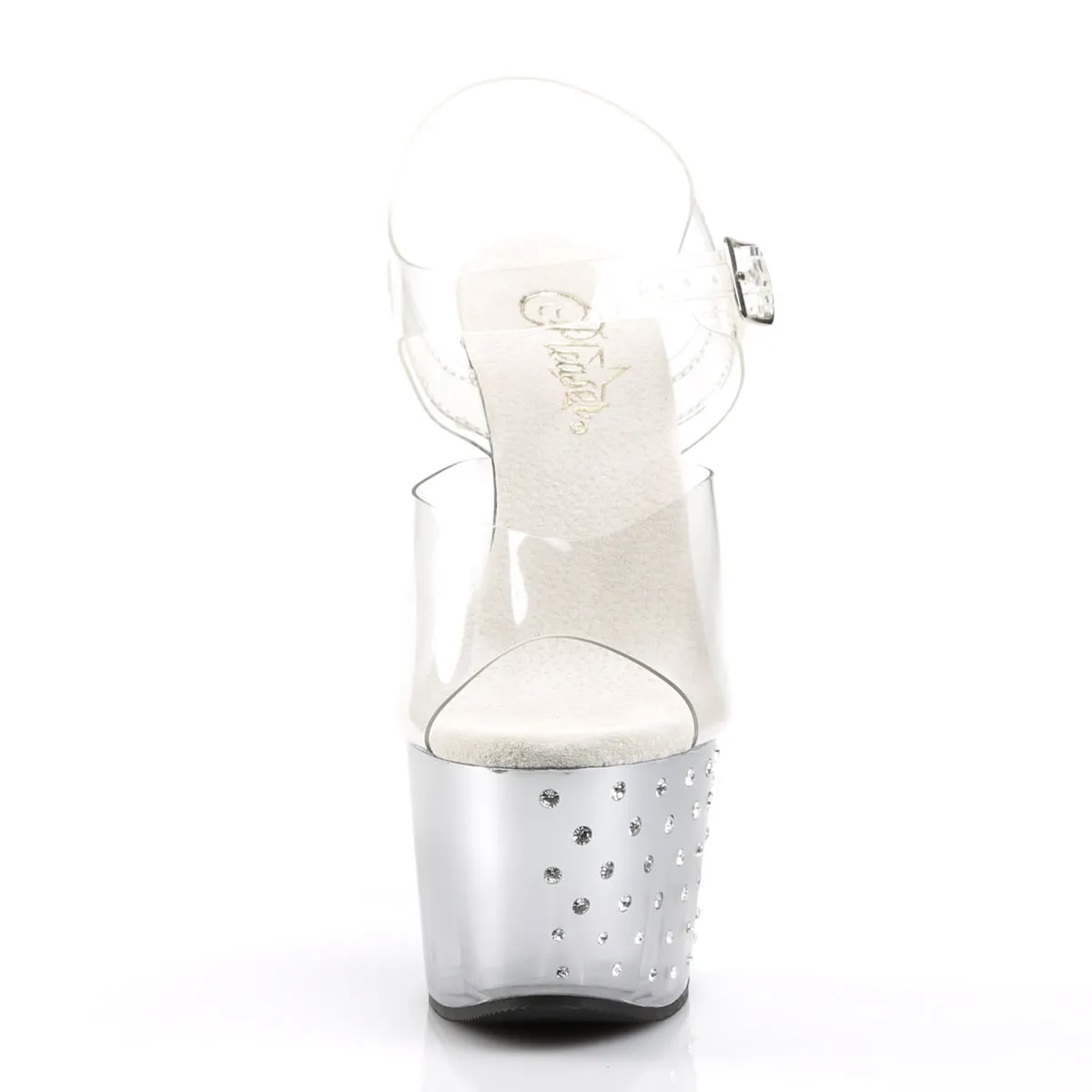 7 Inch Heel STARDUST-708T Clear Silver
