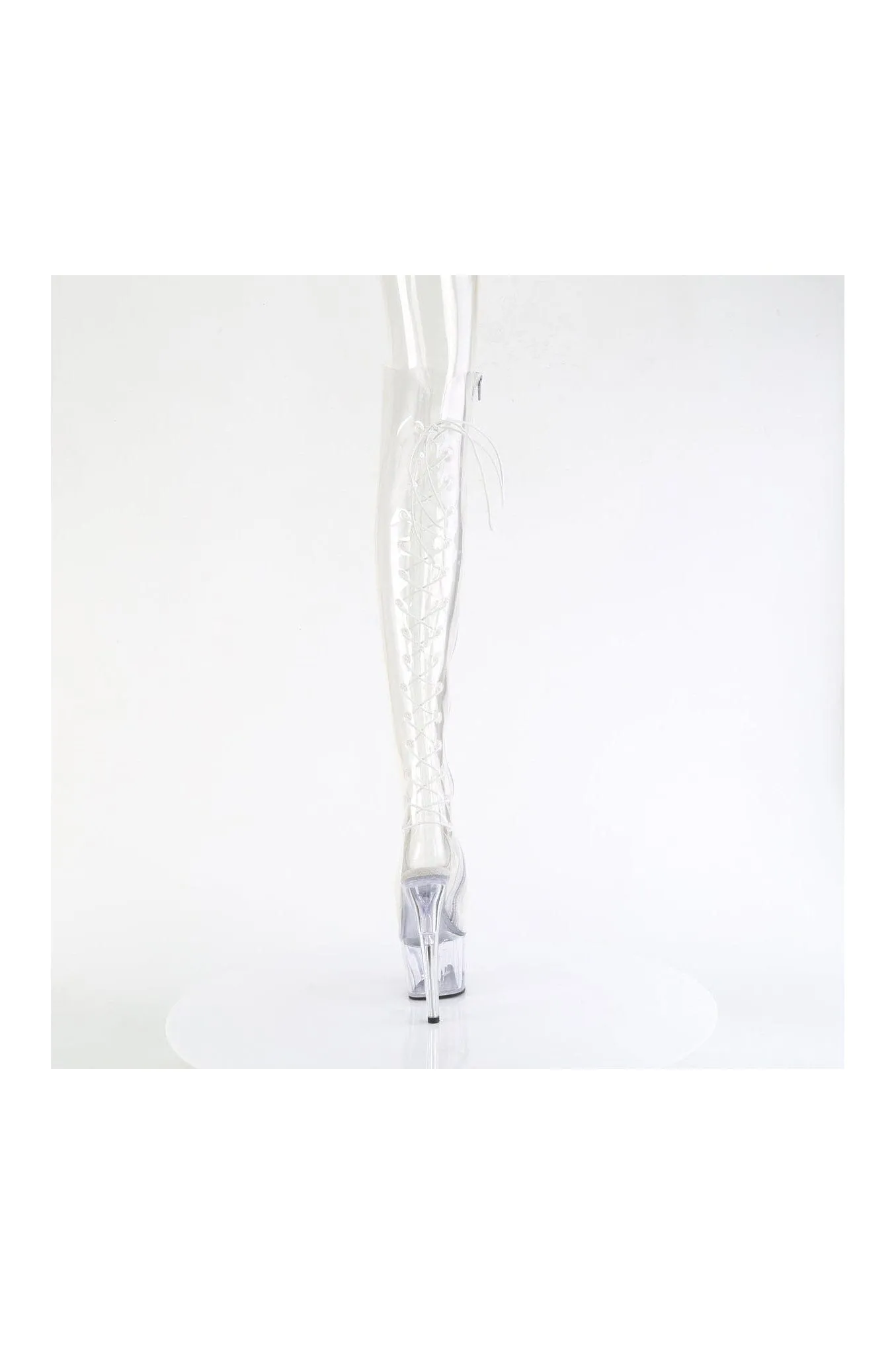 ADORE-3019C Clear Faux Leather Knee Boot