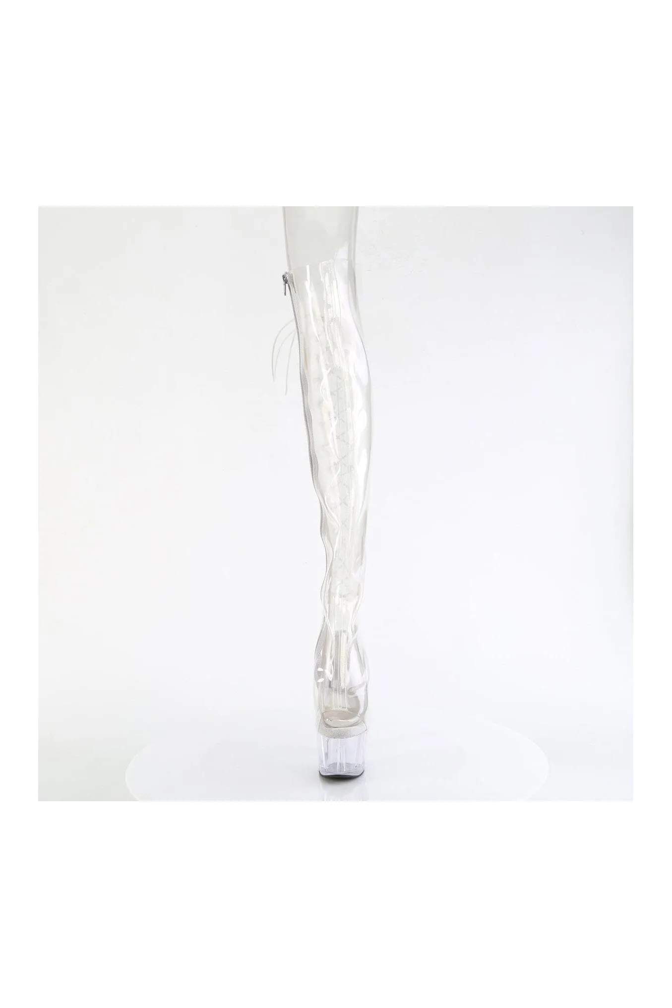 ADORE-3019C Clear Faux Leather Knee Boot