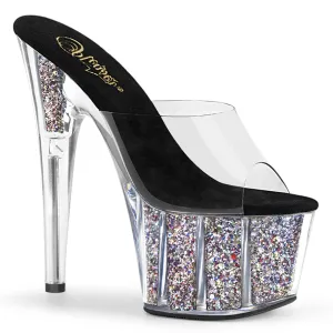 ADORE-701CG  Clear/Silver Confetti Glitter
