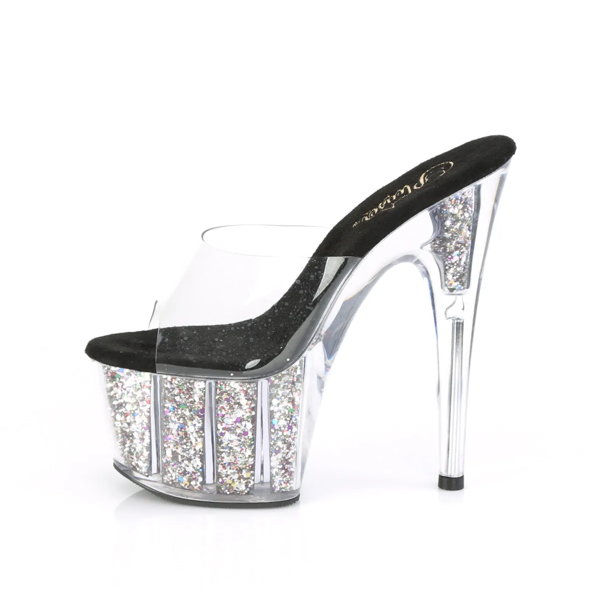 ADORE-701CG  Clear/Silver Confetti Glitter