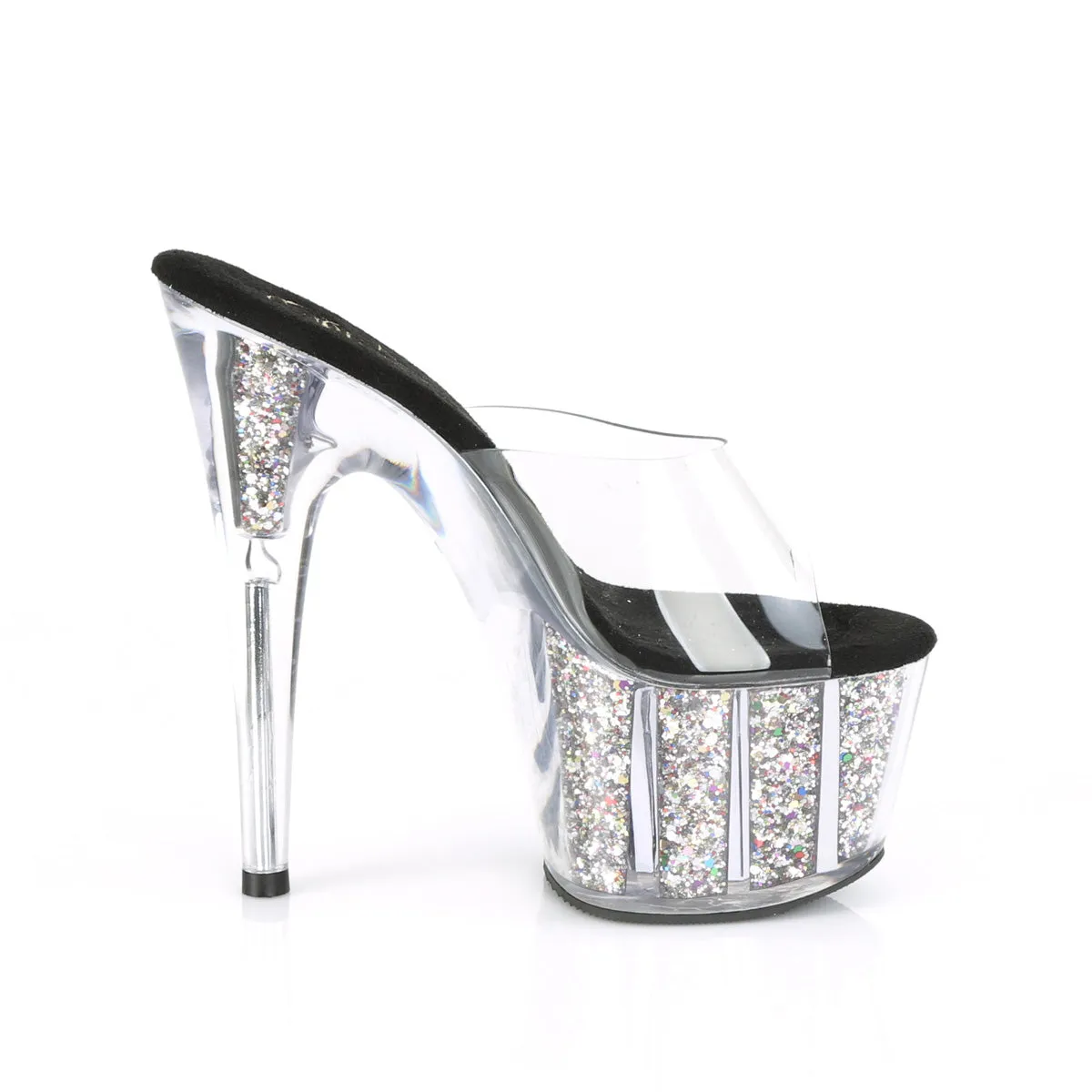 ADORE-701CG  Clear/Silver Confetti Glitter