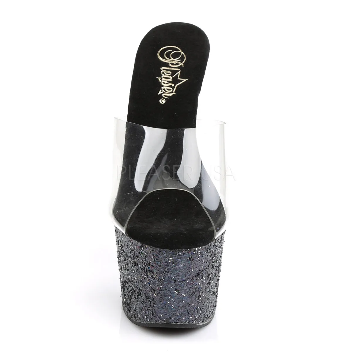 ADORE-701LG  Clear/Black Holo Glitter