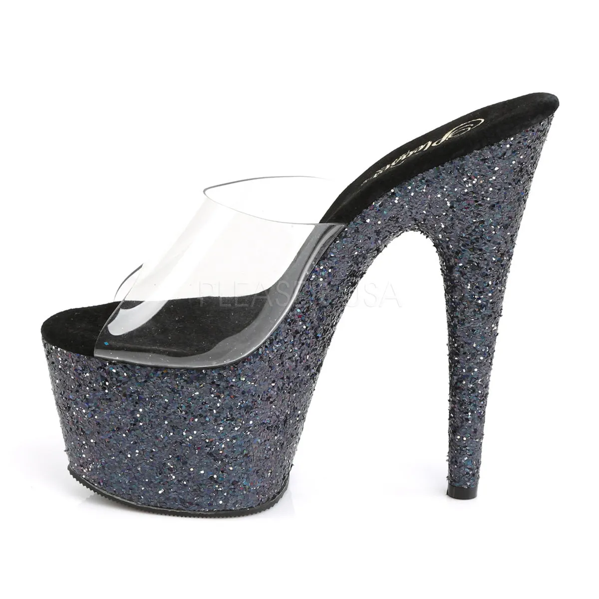ADORE-701LG  Clear/Black Holo Glitter