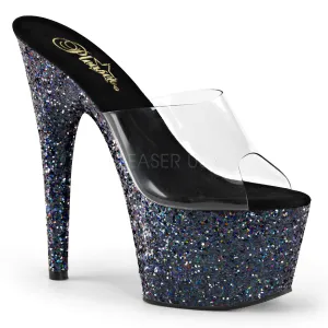 ADORE-701LG  Clear/Black Holo Glitter