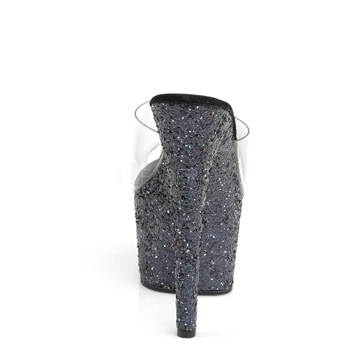 ADORE-701LG  Clear/Black Holo Glitter