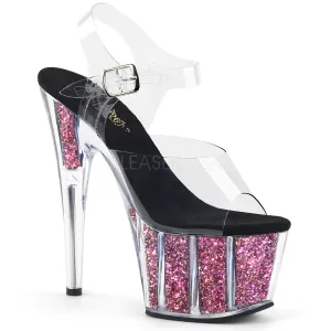 ADORE-708CG  Clear/Pink Confetti Glitter