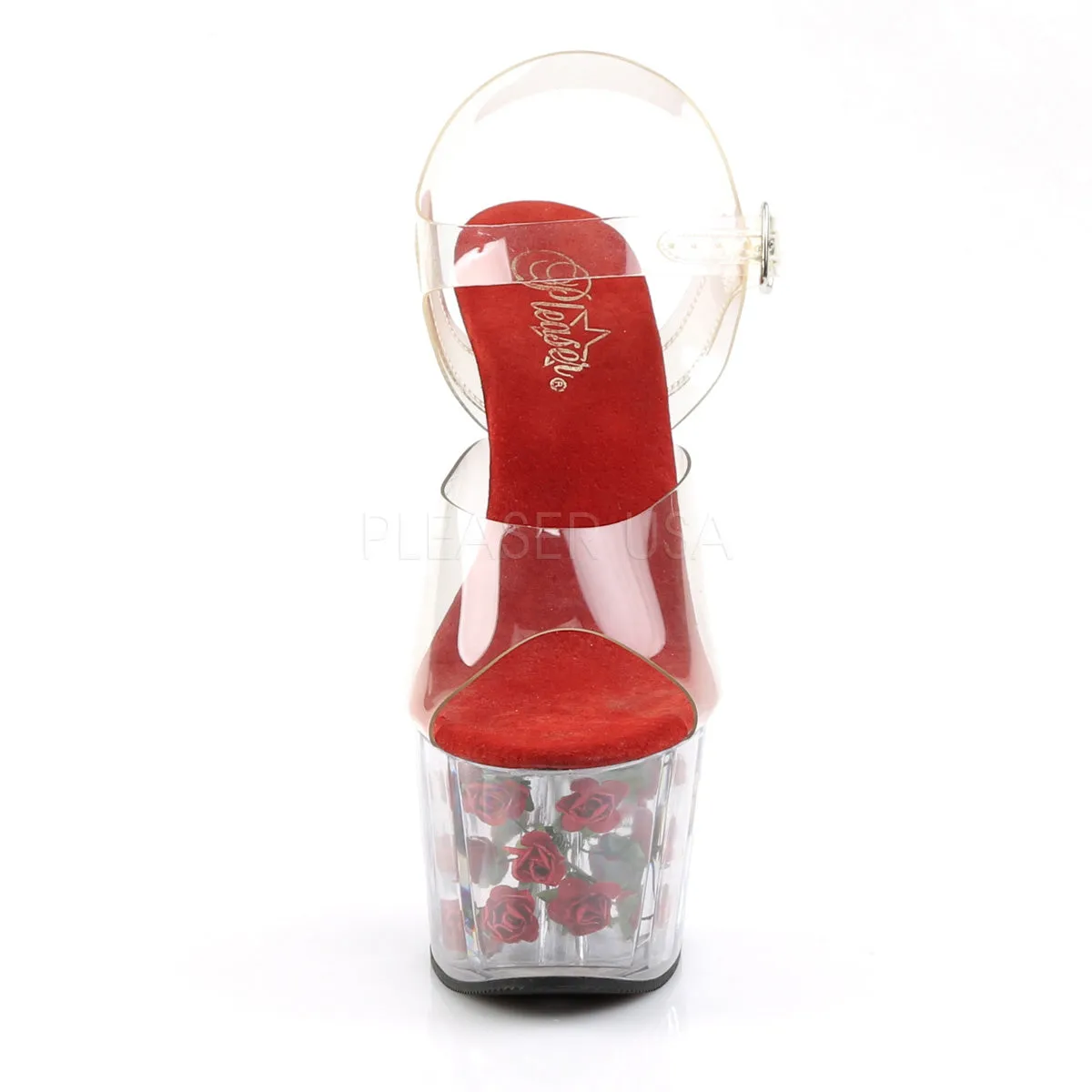 ADORE-708FL  Clear/Red Flowers