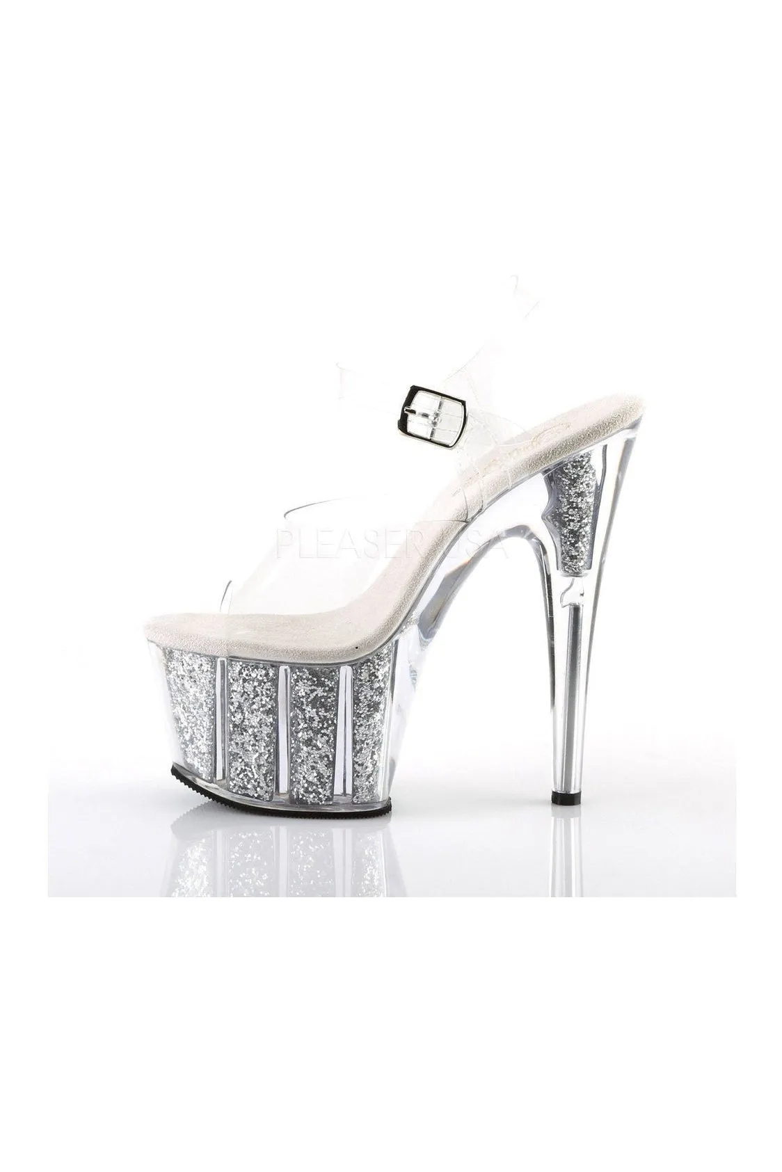 ADORE-708G Platform Sandal  | Clear Vinyl