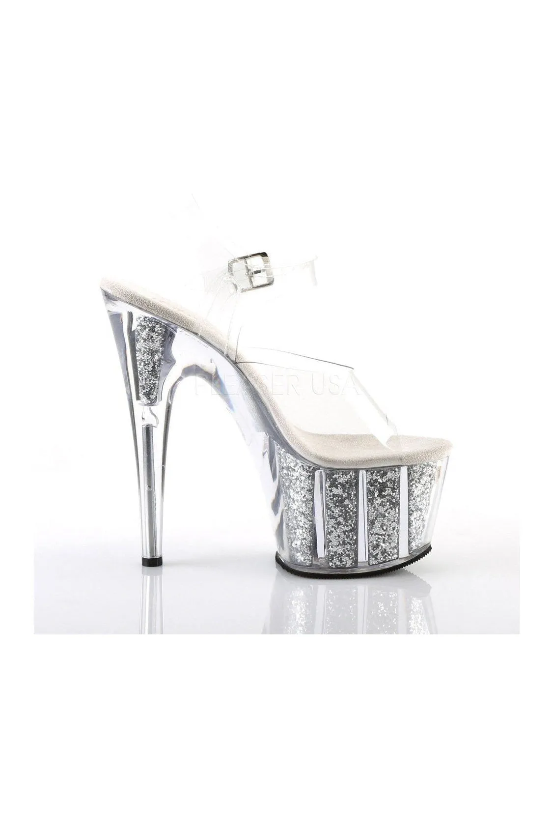 ADORE-708G Platform Sandal  | Clear Vinyl