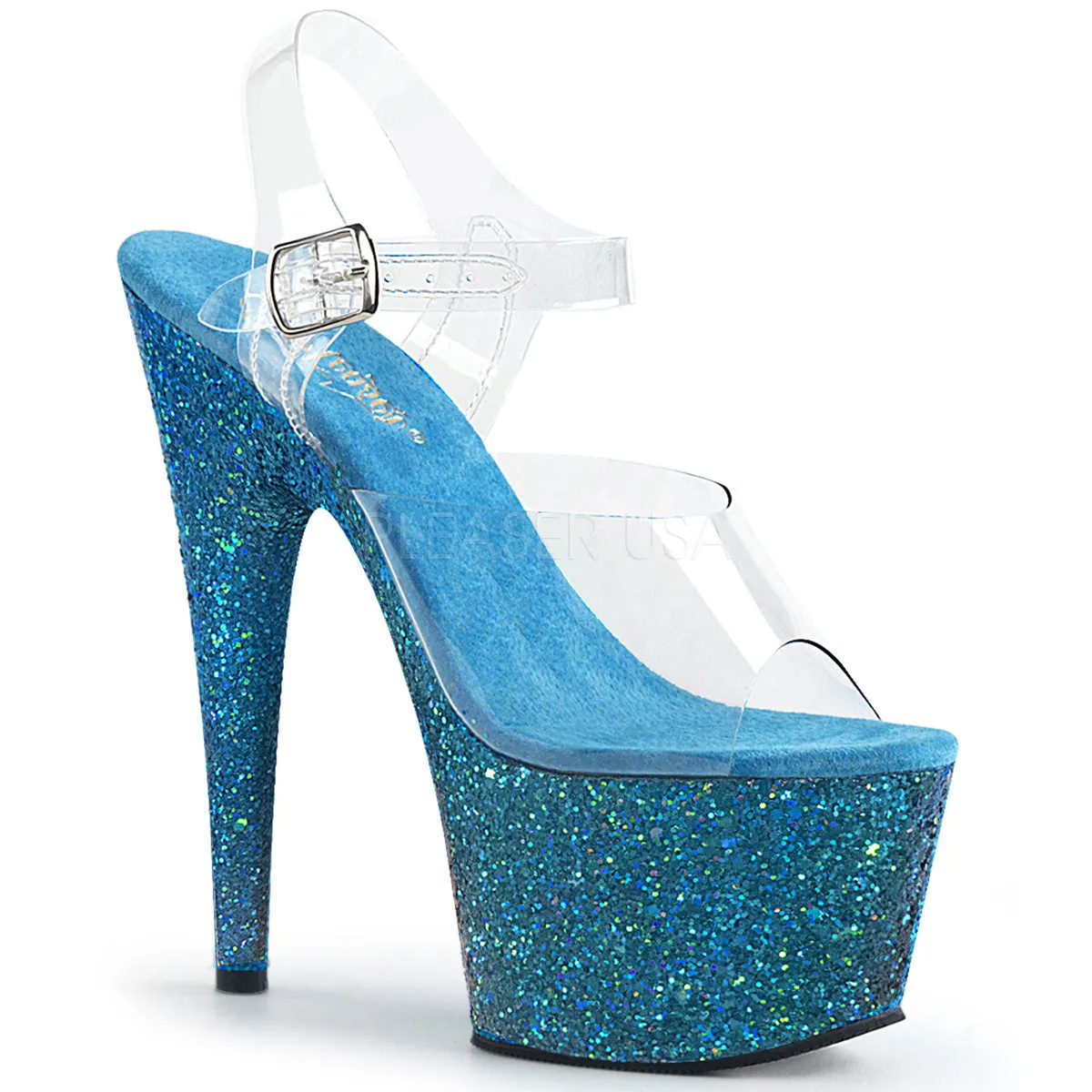 ADORE-708LG  Clear/Aqua Multi Glitter