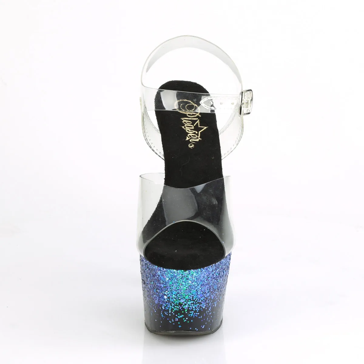 ADORE-708SS  Clear/Black-Blue Multi Glitter
