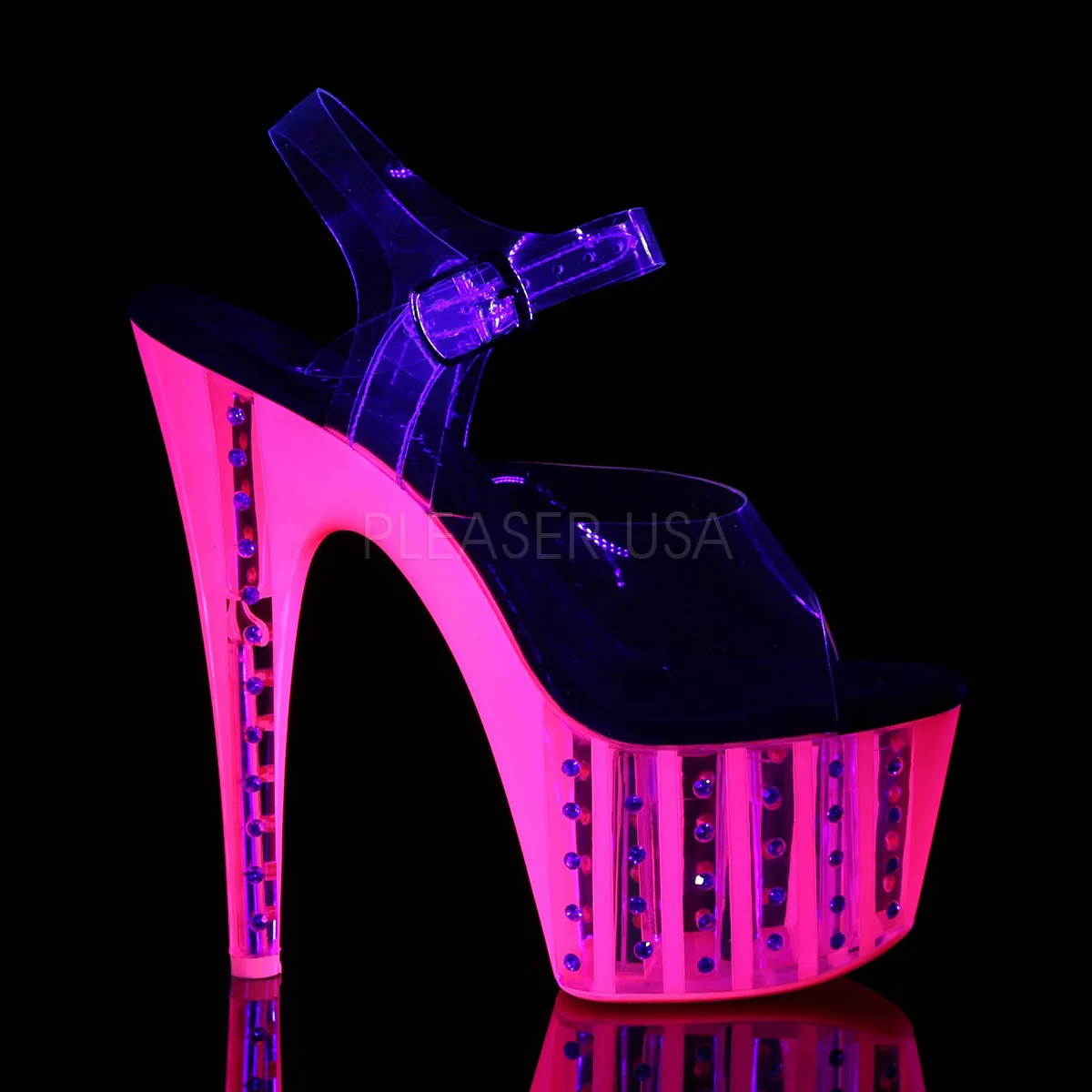 ADORE-708VLRS  Clear/Neon Hot Pink