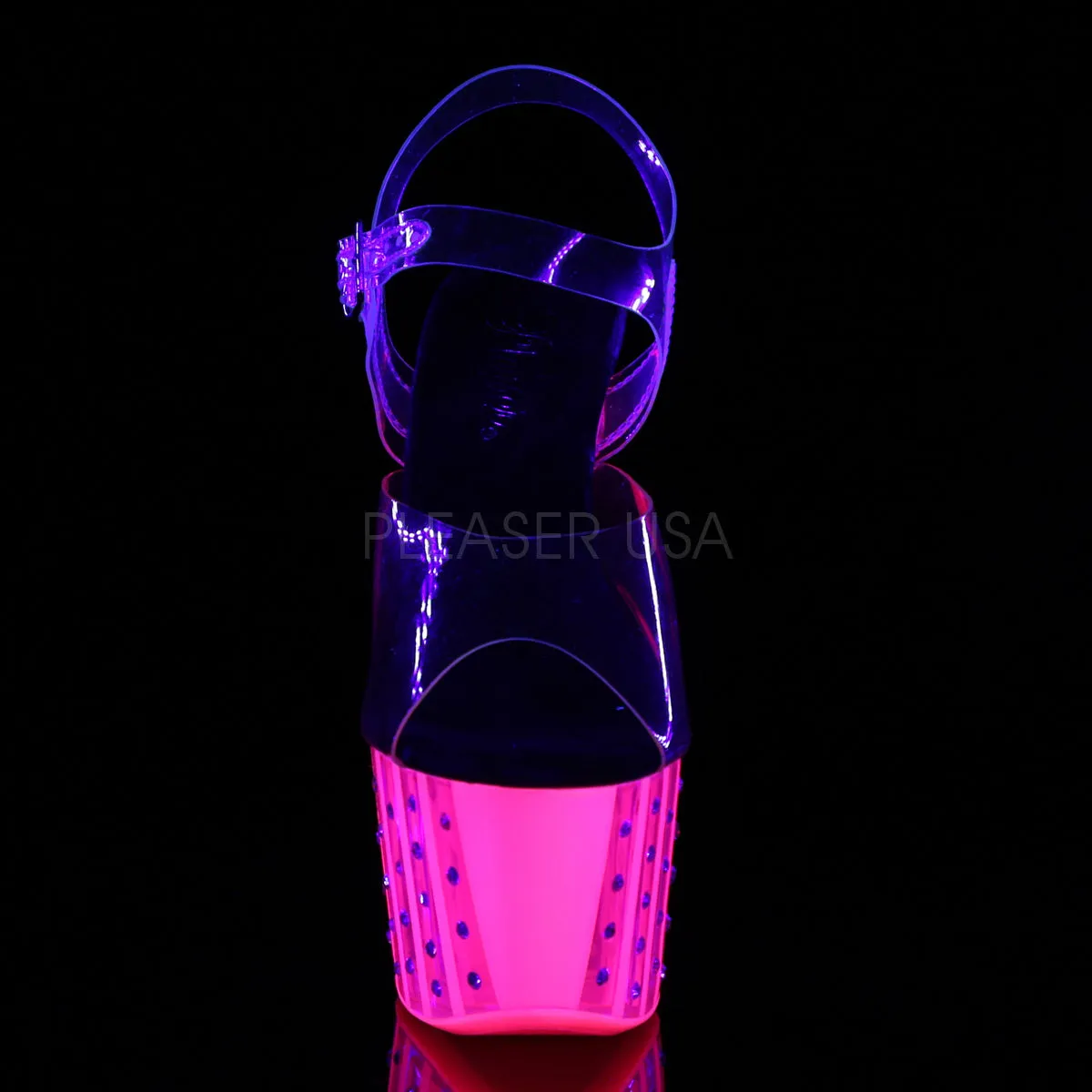 ADORE-708VLRS  Clear/Neon Hot Pink