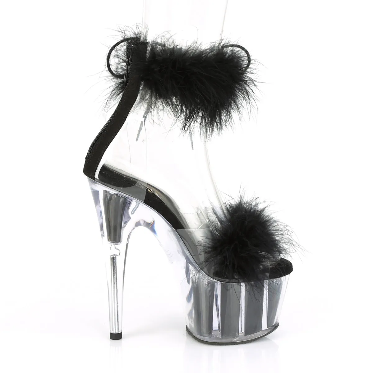 ADORE-724F  Clear-Black Fur/Black Fur
