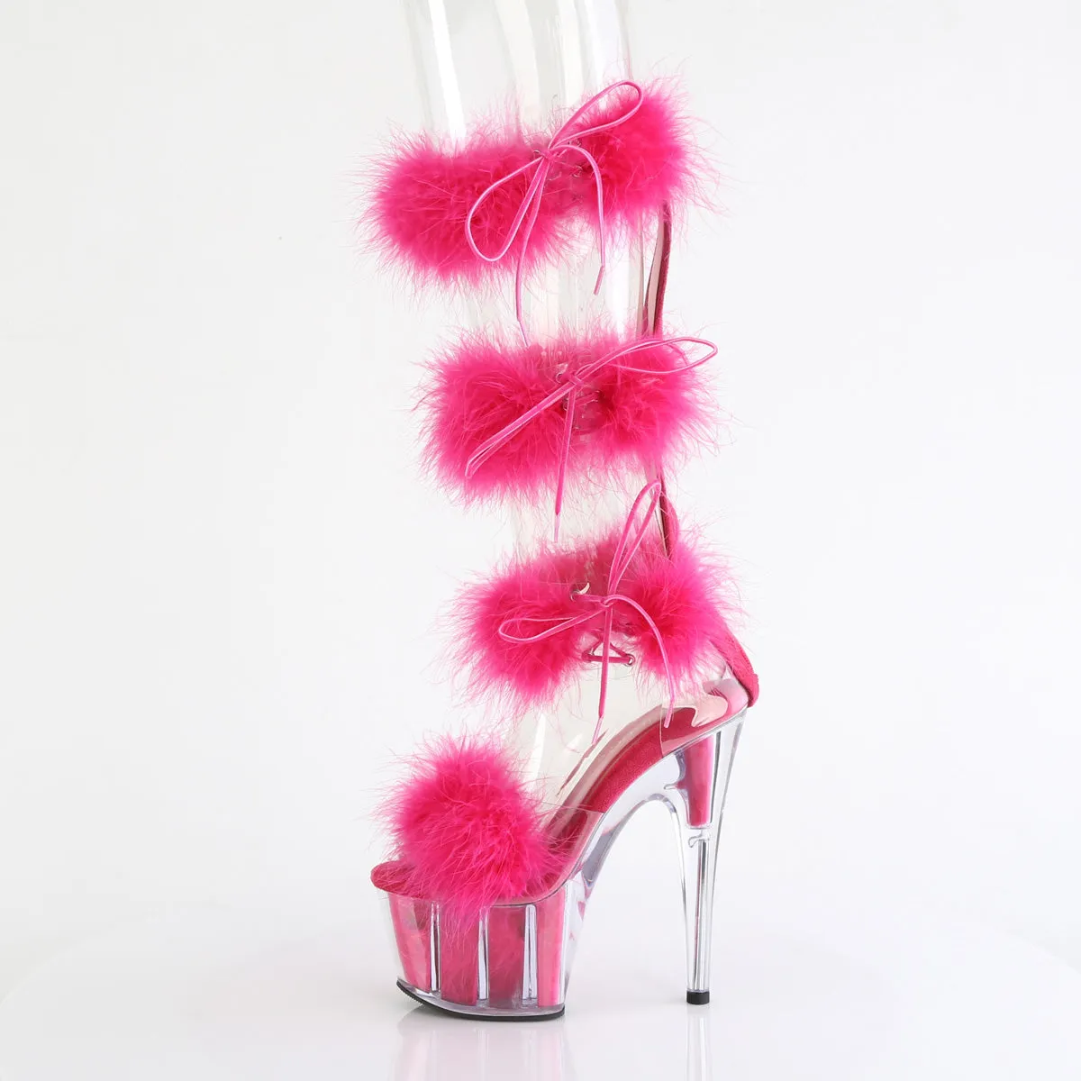 ADORE-728F  Clear-Hot Pink Fur/M