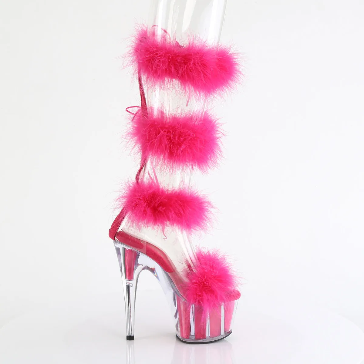 ADORE-728F  Clear-Hot Pink Fur/M