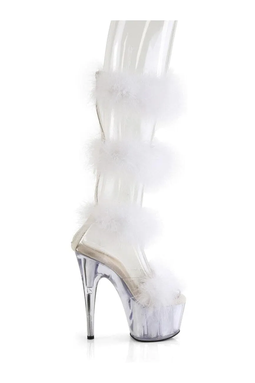 ADORE-728F Clear Marabou Sandal
