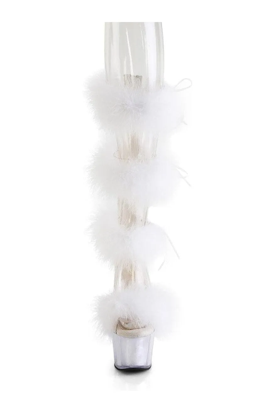 ADORE-728F Clear Marabou Sandal