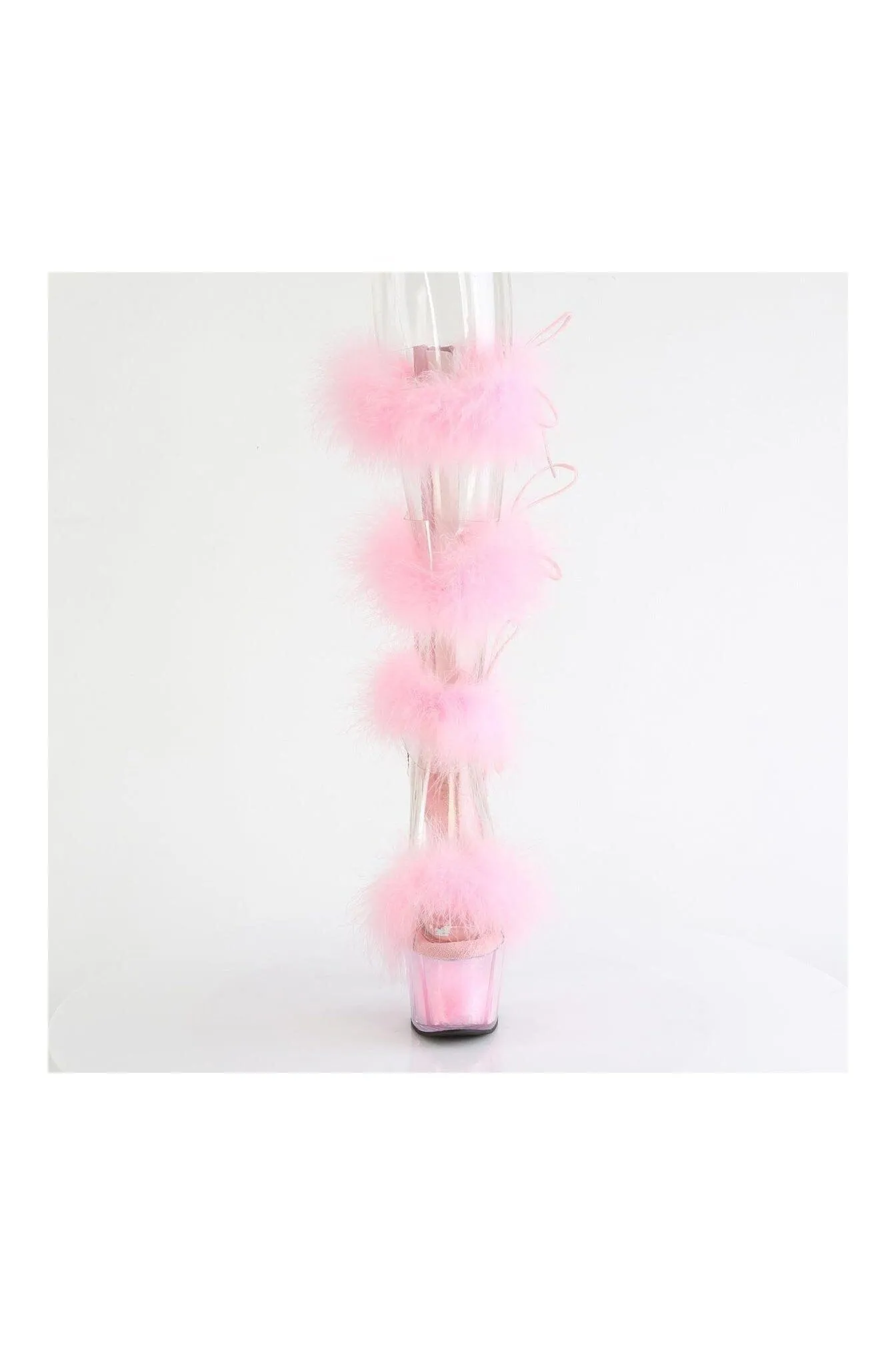 ADORE-728F Clear Marabou Sandal