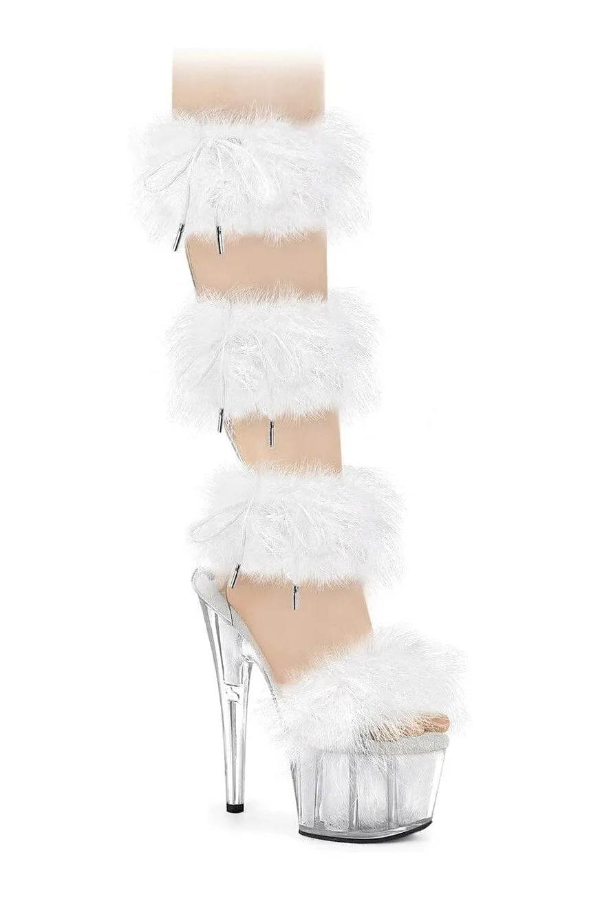 ADORE-728F Clear Marabou Sandal