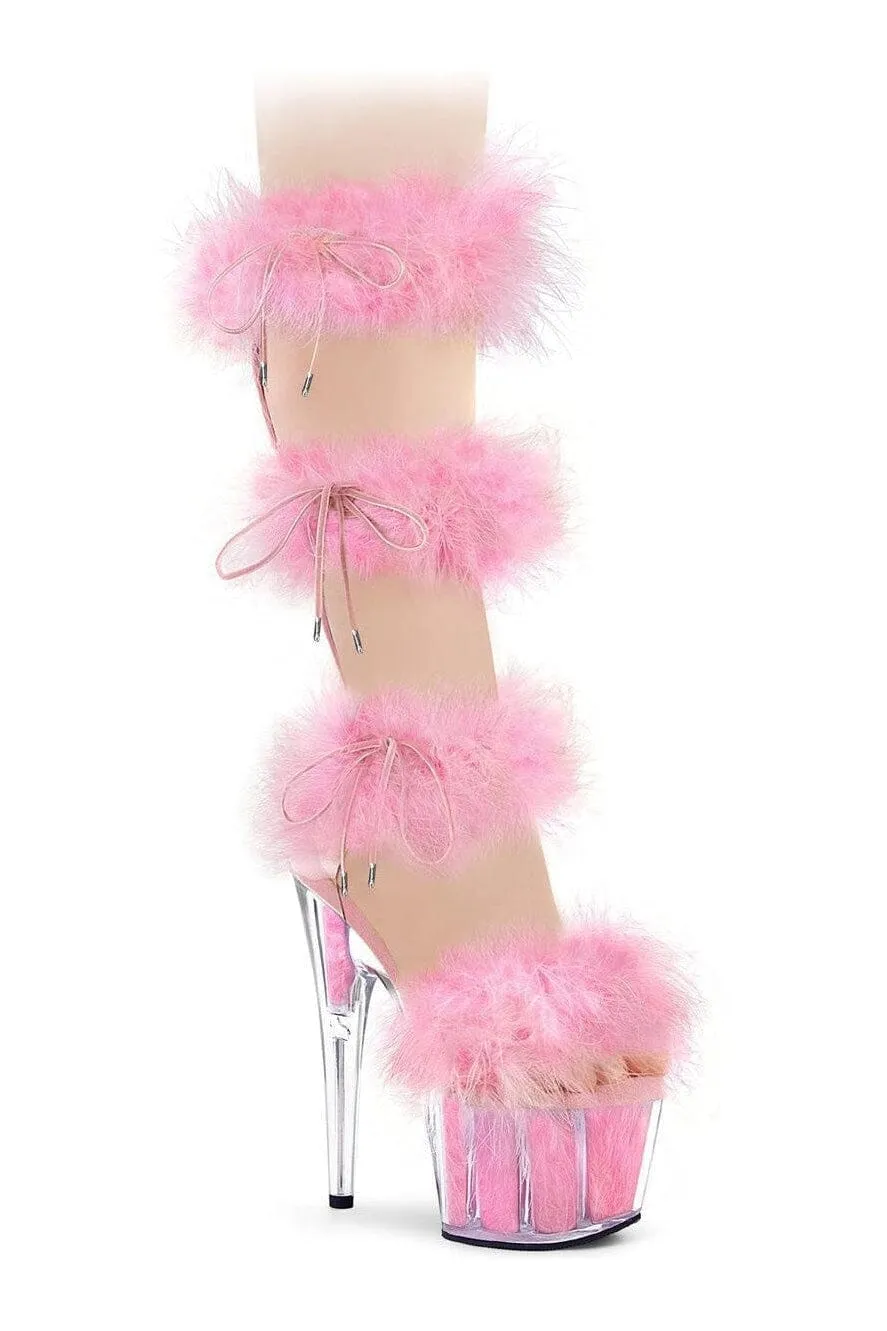 ADORE-728F Clear Marabou Sandal