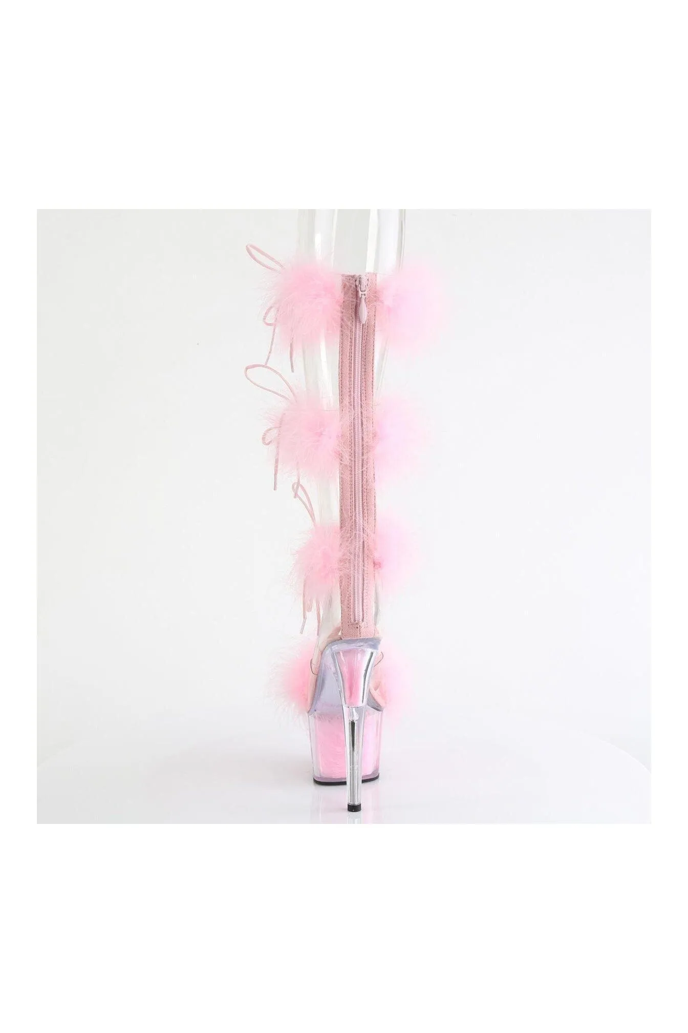 ADORE-728F Clear Marabou Sandal