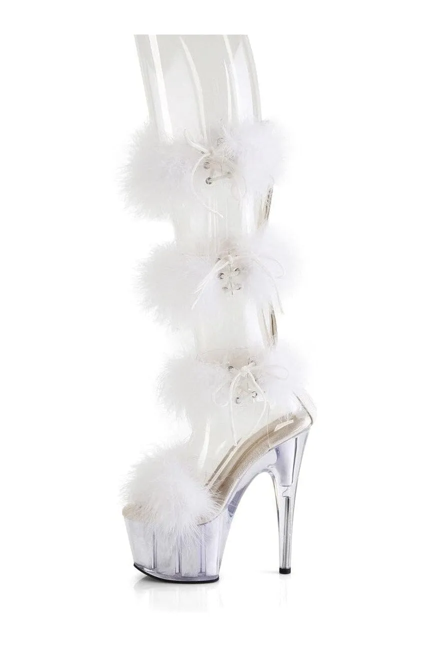 ADORE-728F Clear Marabou Sandal