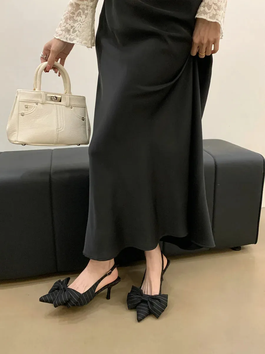 ADVBRIDGE  -  Striped Bow Design High Heels Women Sexy Pointed Toe Slingbacks Heeled Sandals Summer Comfort Elegant Women Pumps Office Shoes