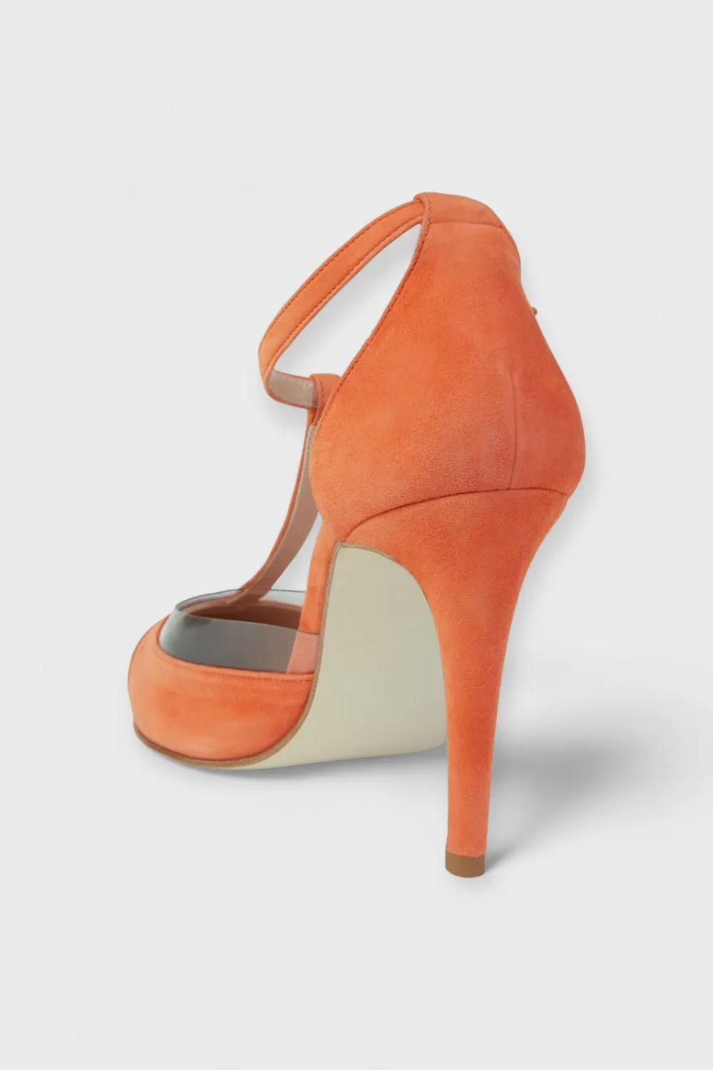 Arancia Orange T-Strap Suede Pumps