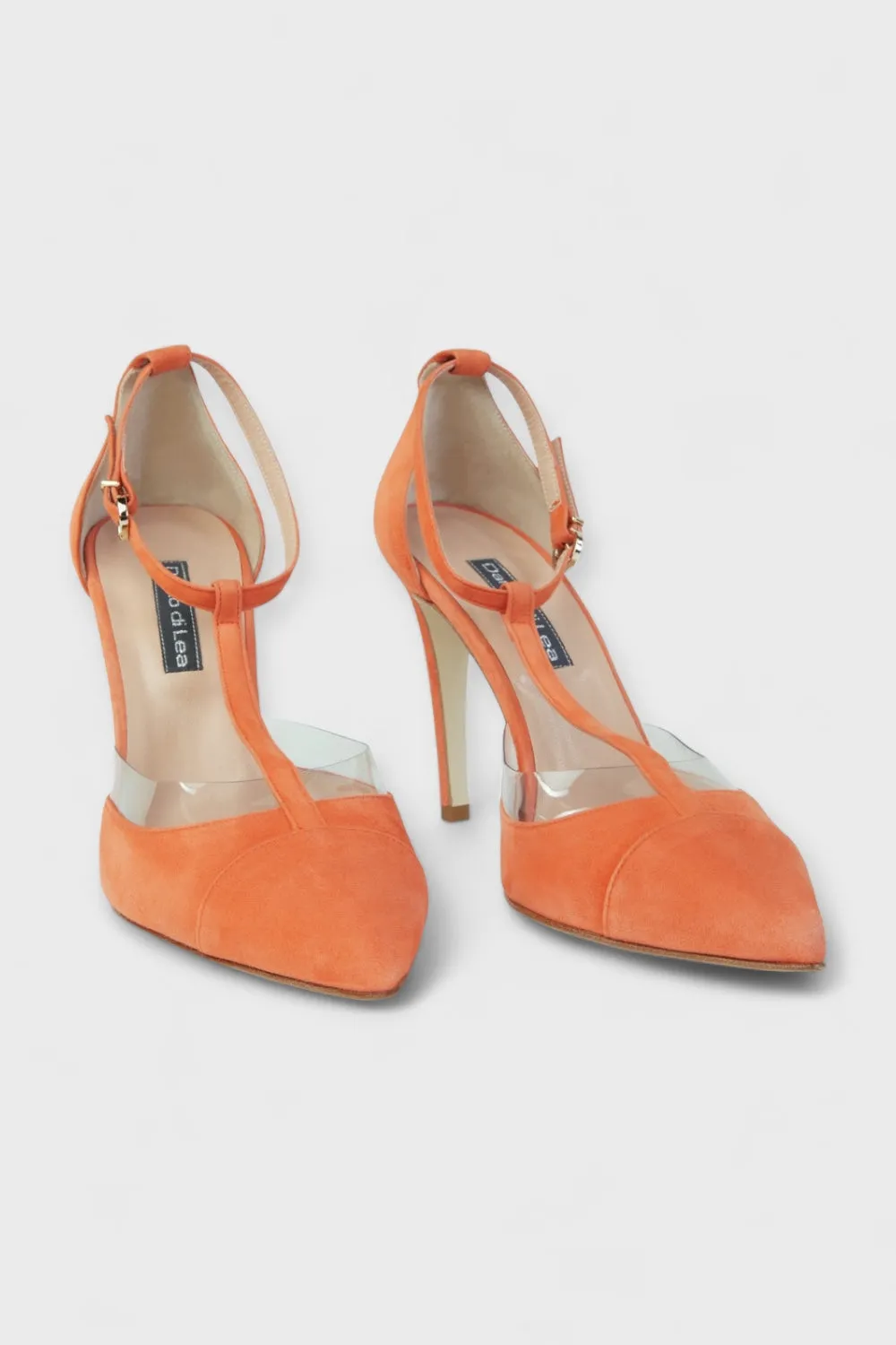 Arancia Orange T-Strap Suede Pumps
