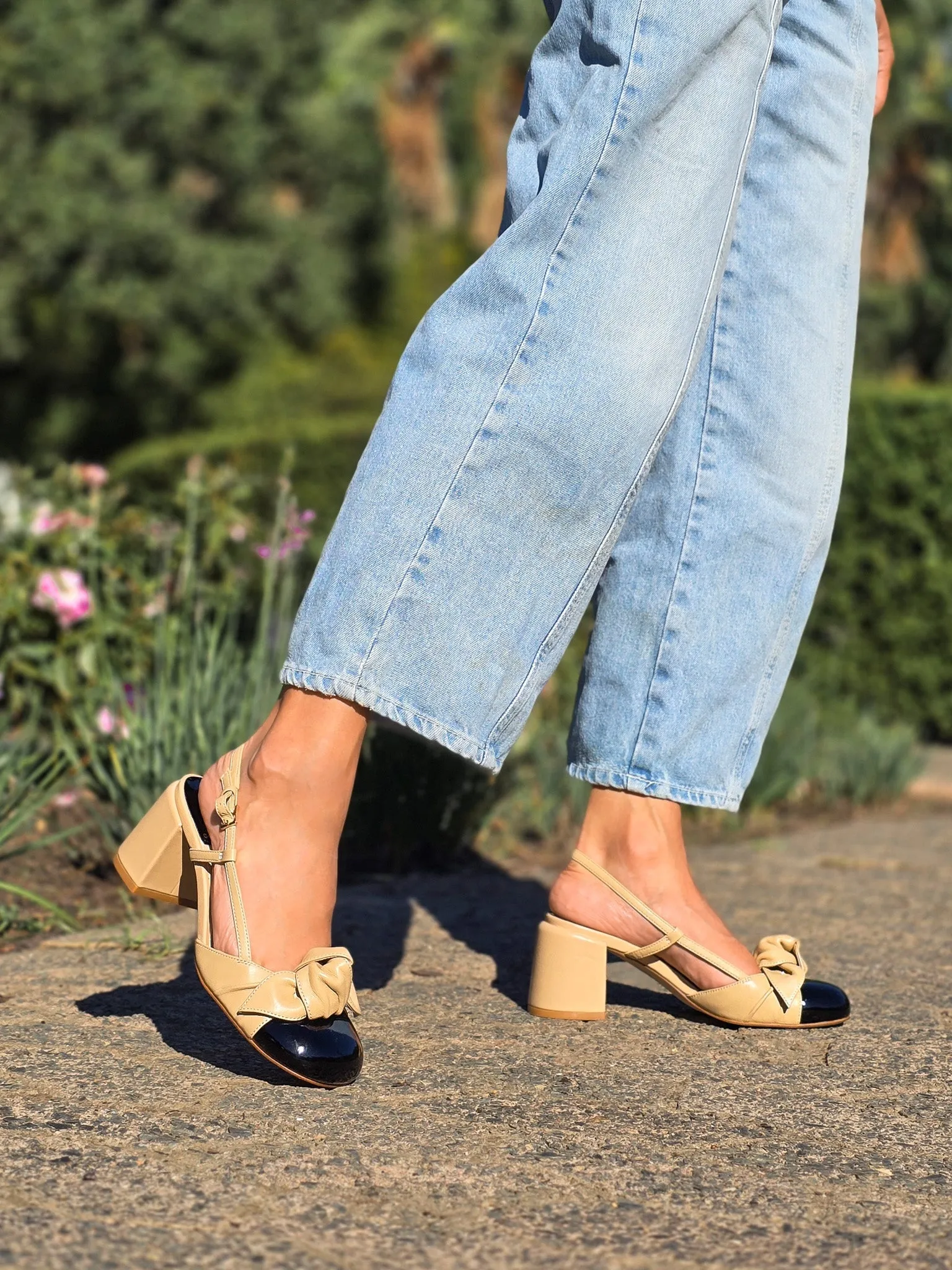 Babydoll™ – Beige Slingback Heels