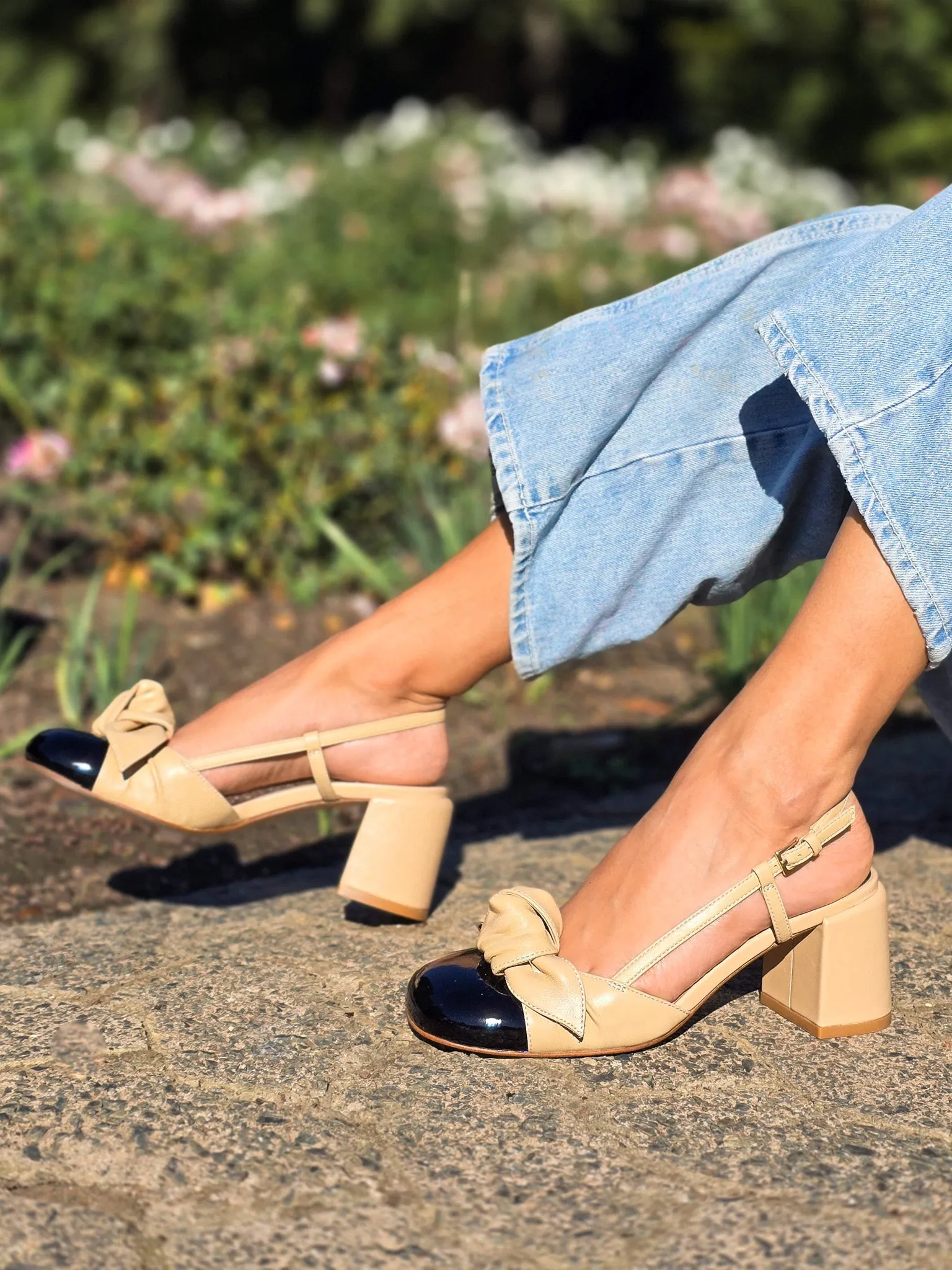 Babydoll™ – Beige Slingback Heels