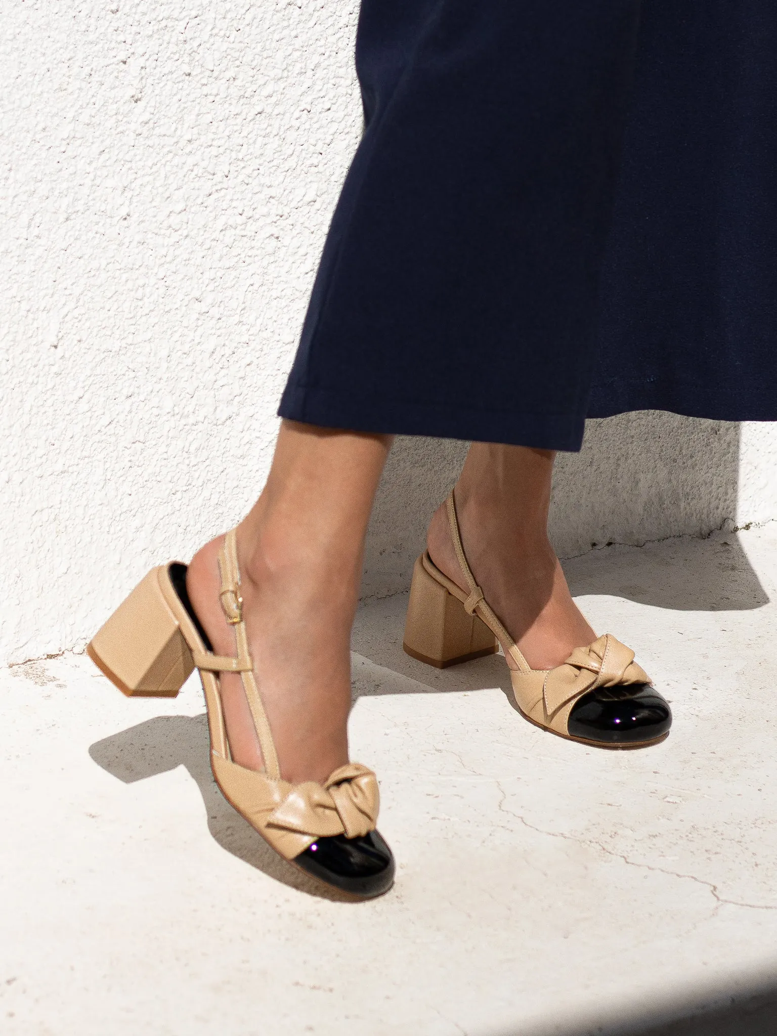Babydoll™ – Beige Slingback Heels