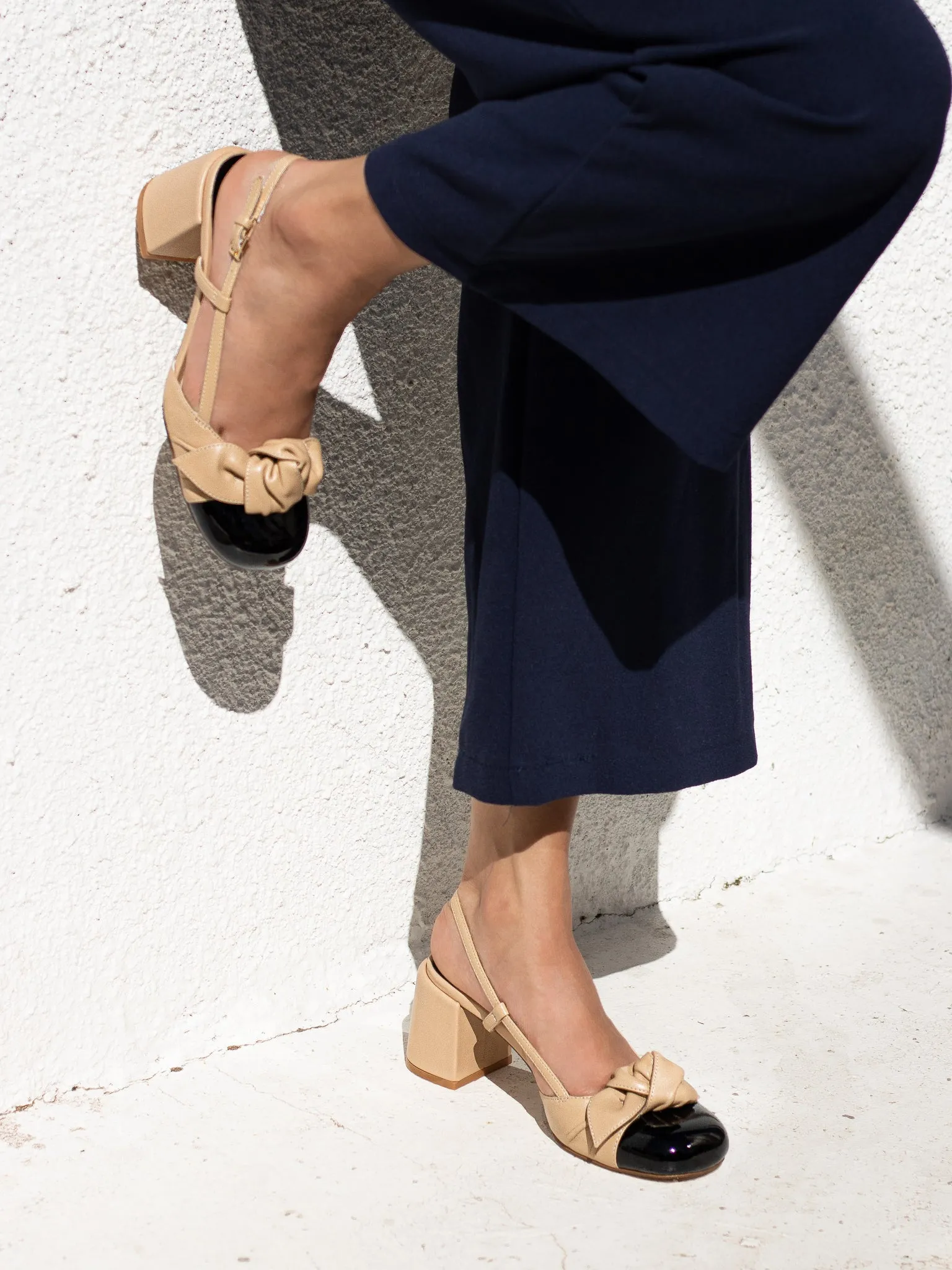 Babydoll™ – Beige Slingback Heels