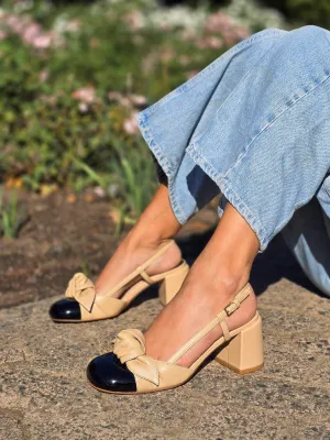 Babydoll™ – Beige Slingback Heels