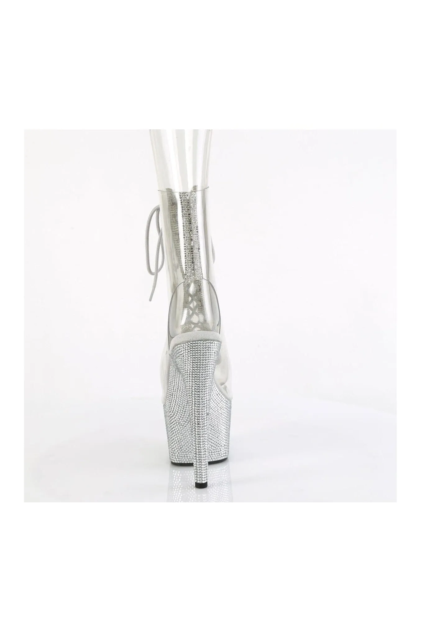 BEJEWELED-1016C-2-7 Clear Vinyl Ankle Boot