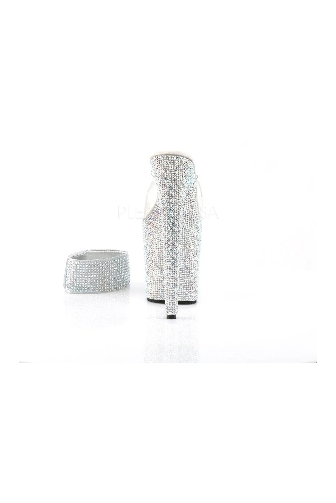 BEJEWELED-812RS Platform Slide | Clear Vinyl