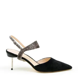 Black Suede Stiletto   Doe Elsie Strap