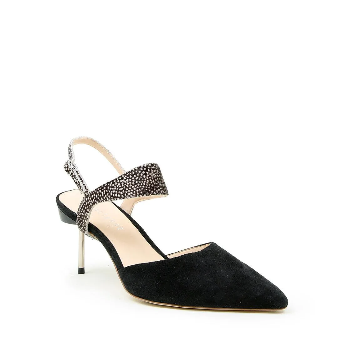 Black Suede Stiletto   Doe Elsie Strap