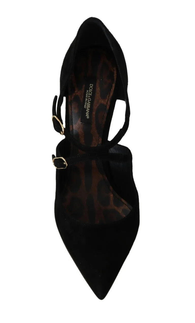 Black Suede Stiletto Heels Pumps