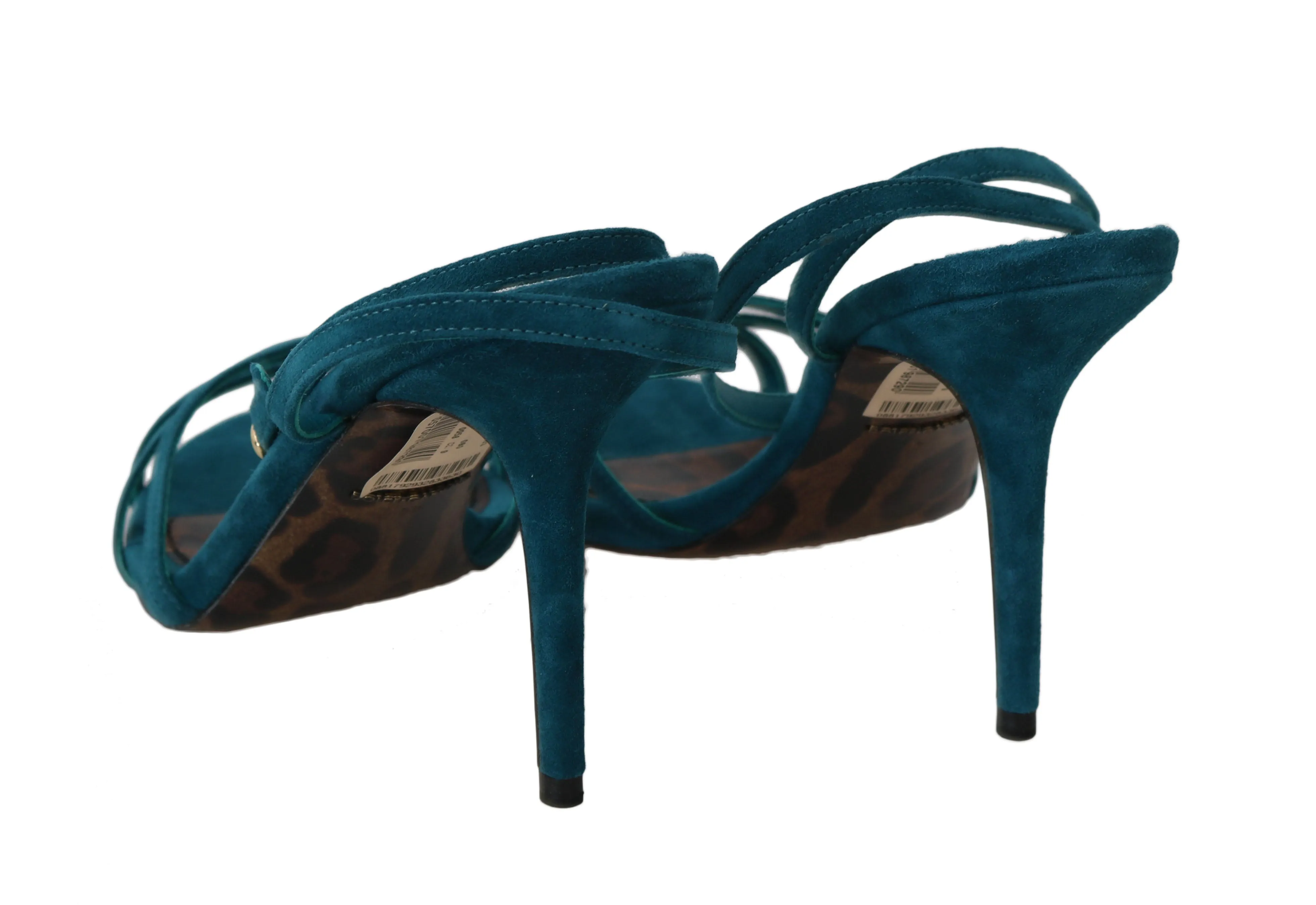Blue Suede Ankle Strap Sandals