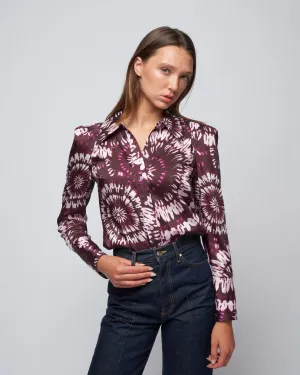 box pleat shirt - plum mandala