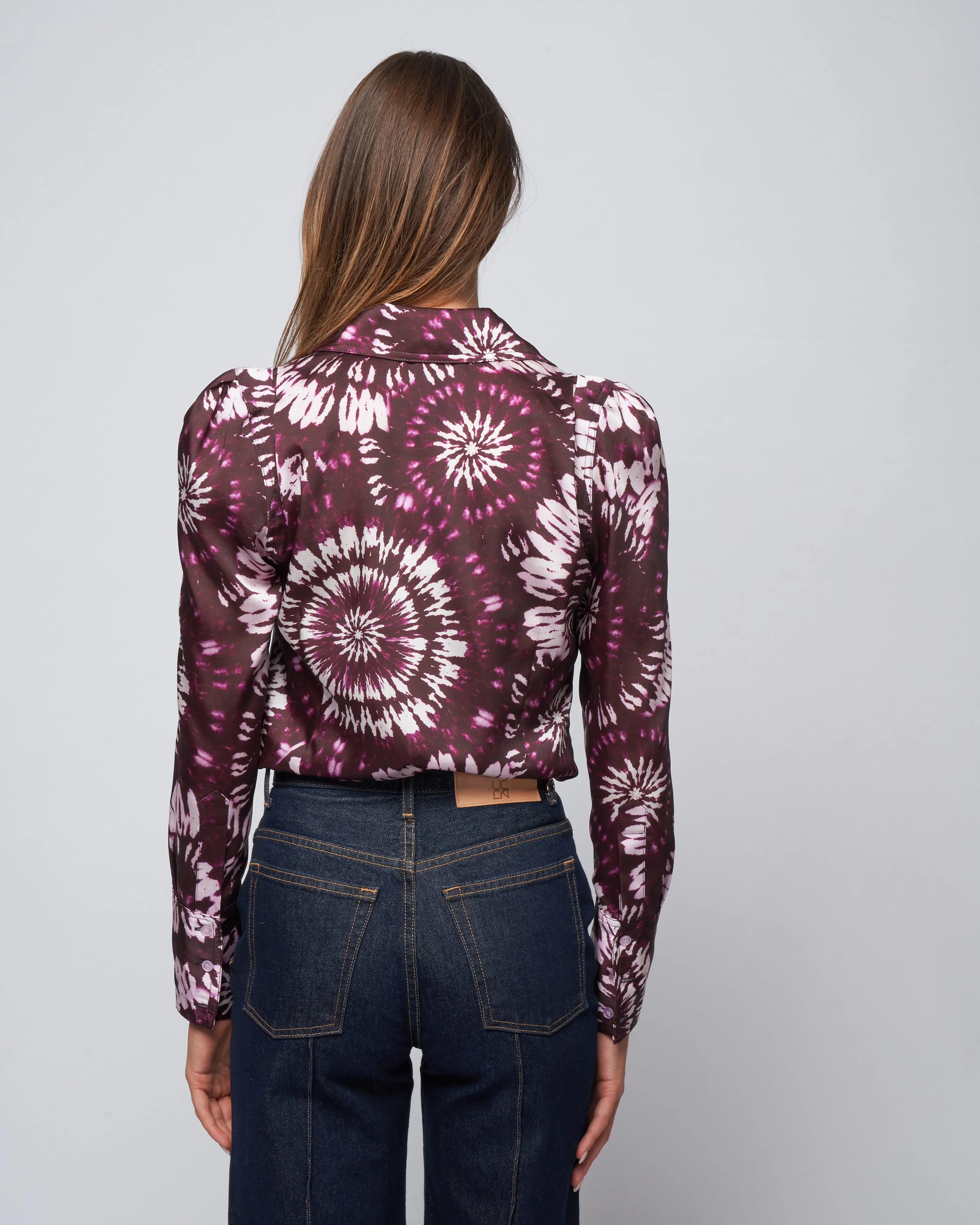 box pleat shirt - plum mandala