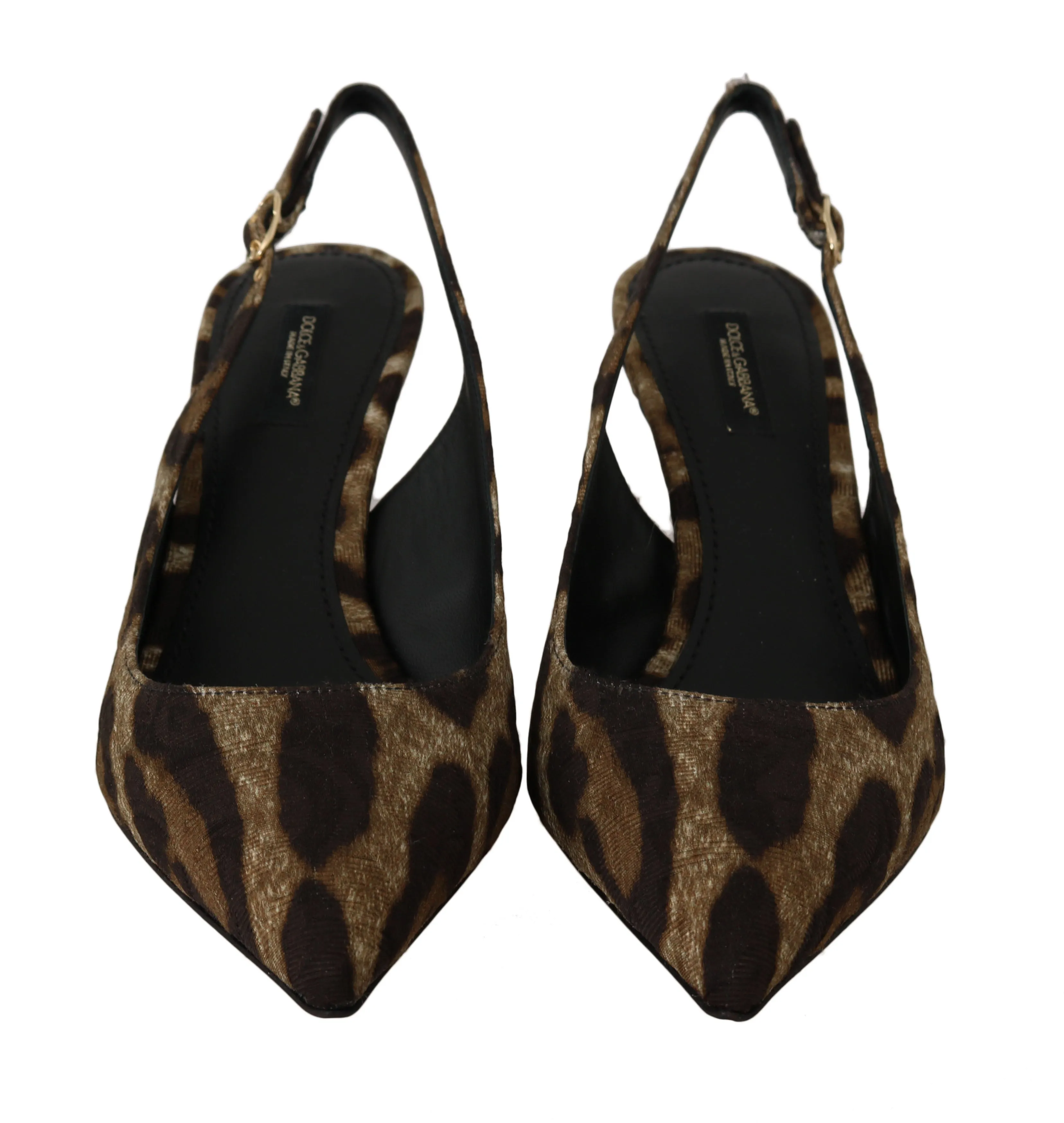 Brown Leopard Brocade Slingbacks