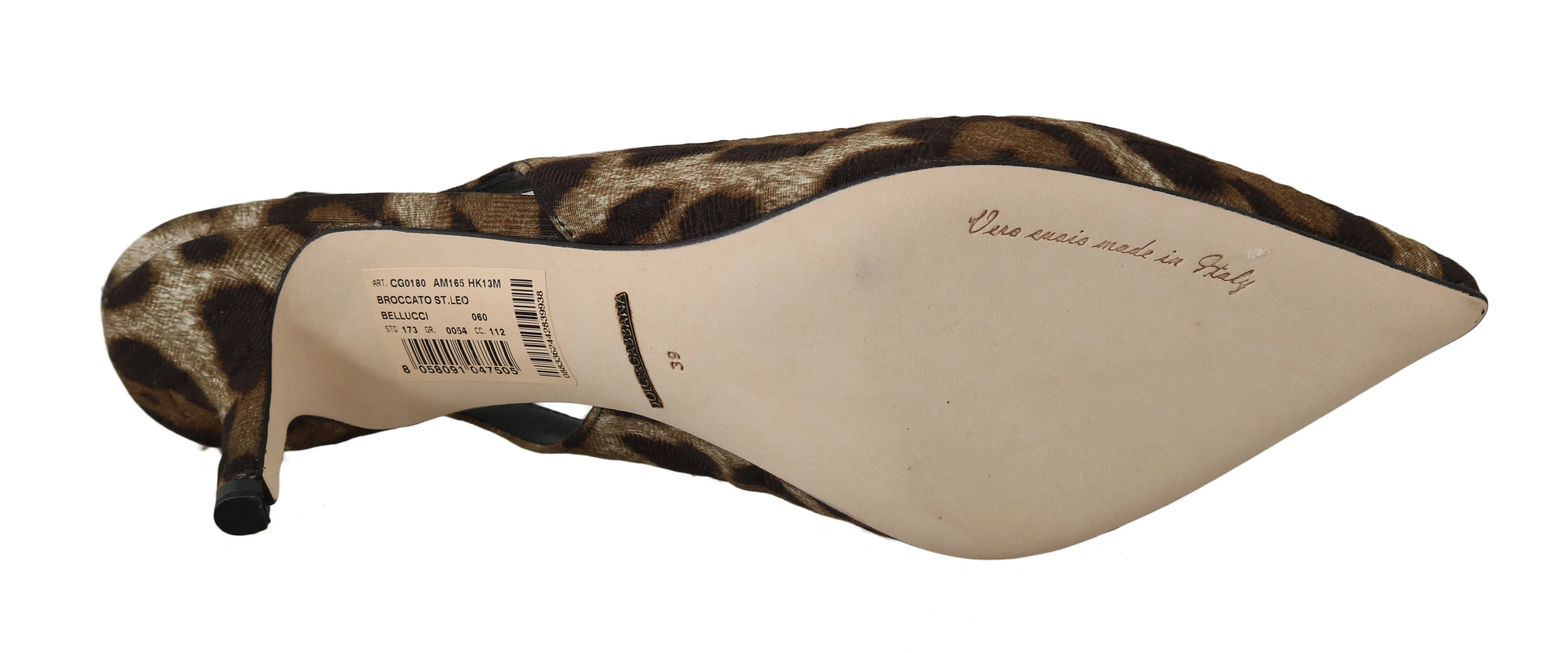 Brown Leopard Brocade Slingbacks
