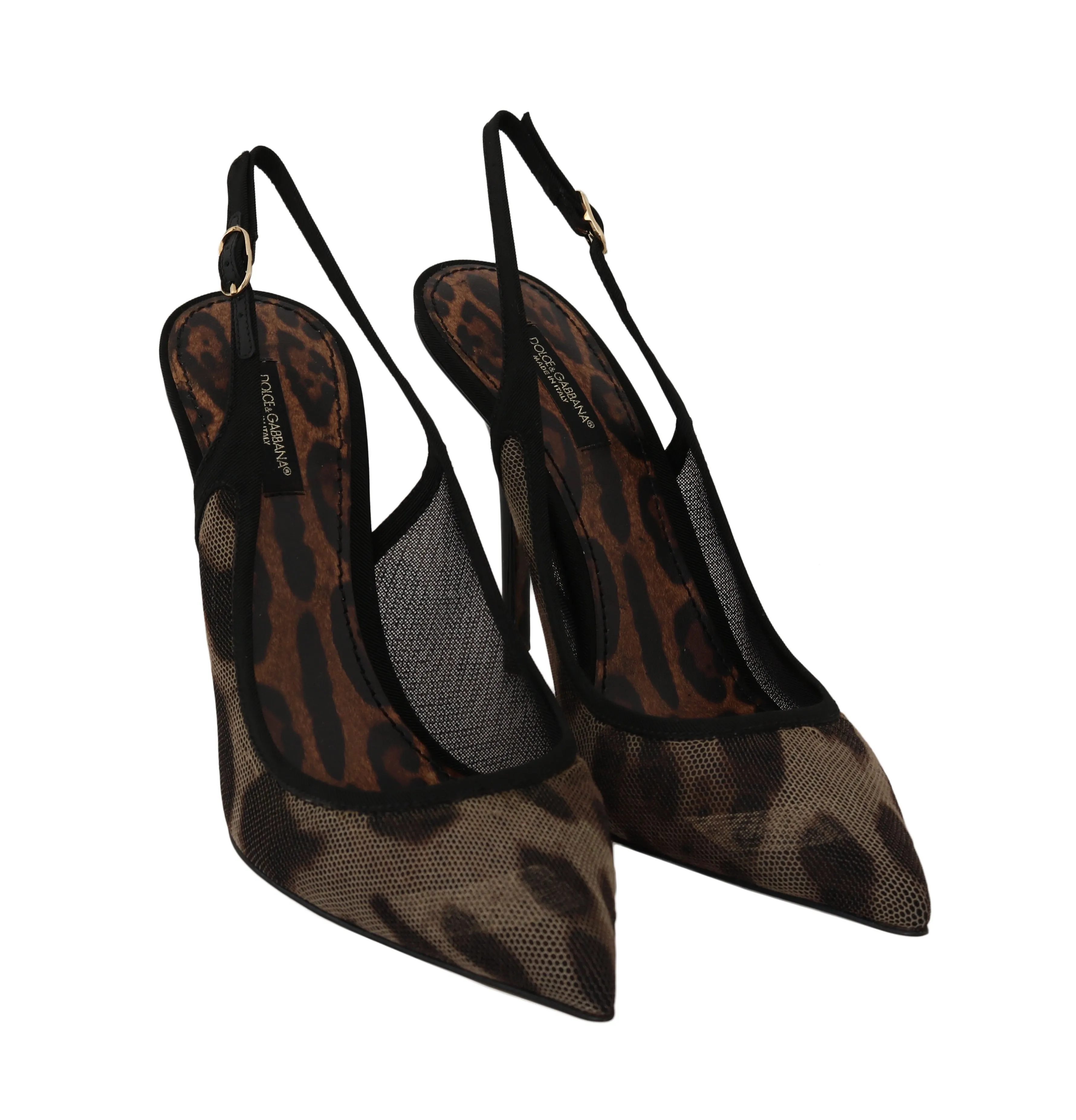 Brown Leopard Stretch Slingbacks